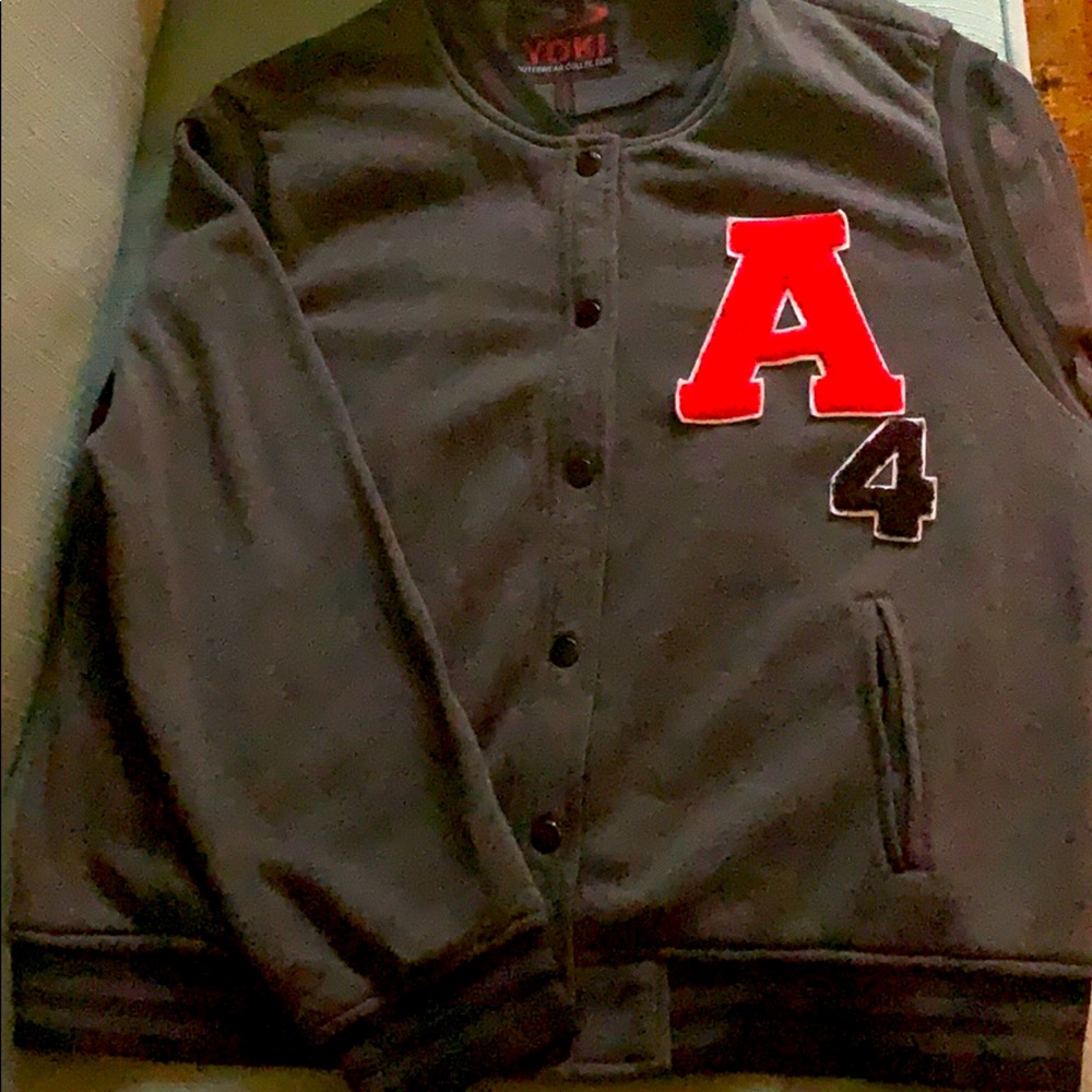XL grey and black Varsity jacket “A”